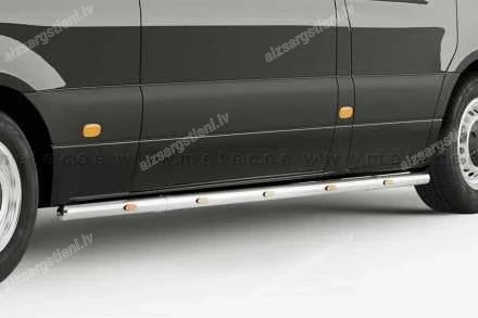 METEC ROUND SIDE PROTECTION BARS WITH ADDITIONAL LED BODY LIGHTS (L2 WHEELBASE, RWD) MERCEDES-BENZ Sprinter