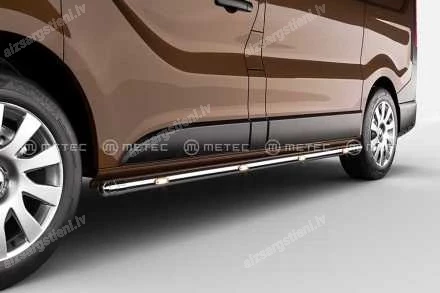 METEC ROUND SIDE PROTECTION BARS WITH ADDITIONAL LED BODY LIGHTS (L1WHEELBASE) OPEL Vivaro, RENAULT Trafic