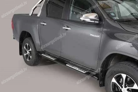 MISUTONIDA OVAL SIDE BARS WITH INTEGRATED PLASTIC FOOTSTEPS TOYOTA Hilux