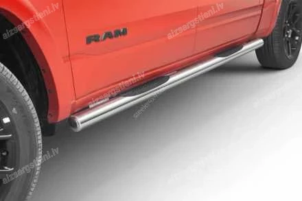 STEELER ROUND SIDE BARS WITH PLASTIC FOOTSTEPS DODGE RAM 1500