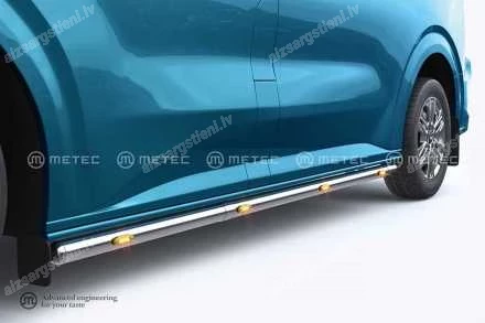 METEC ROUND SIDE PROTECTION BARS WITH ADDITIONAL LED BODY LIGHTS (L2 WHEELBASE) FORD Transit Custom / Tourneo Custom