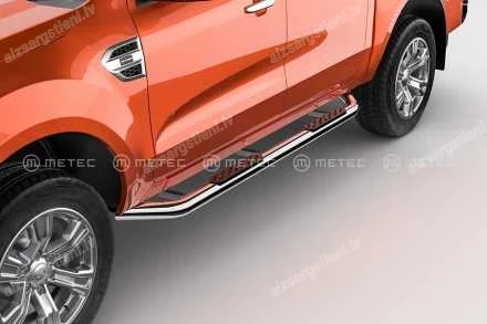 METEC ROUND SIDE BARS WITH PLASTIC FOOTSTEPS FORD Ranger