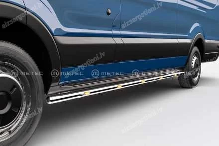 METEC ROUND SIDE PROTECTION BARS WITH ADDITIONAL LED BODY LIGHTS (L3, L4 WHEELBASE) FORD Transit